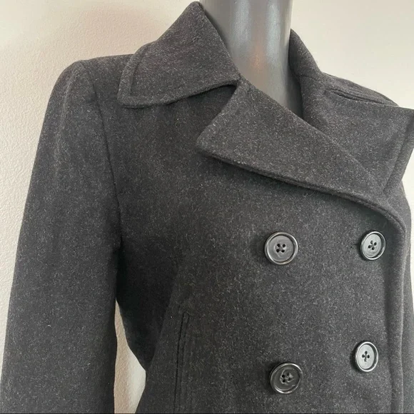 J. Crew Black Wool Blend Peacoat Jacket Size XSP - Picture 8 of 15